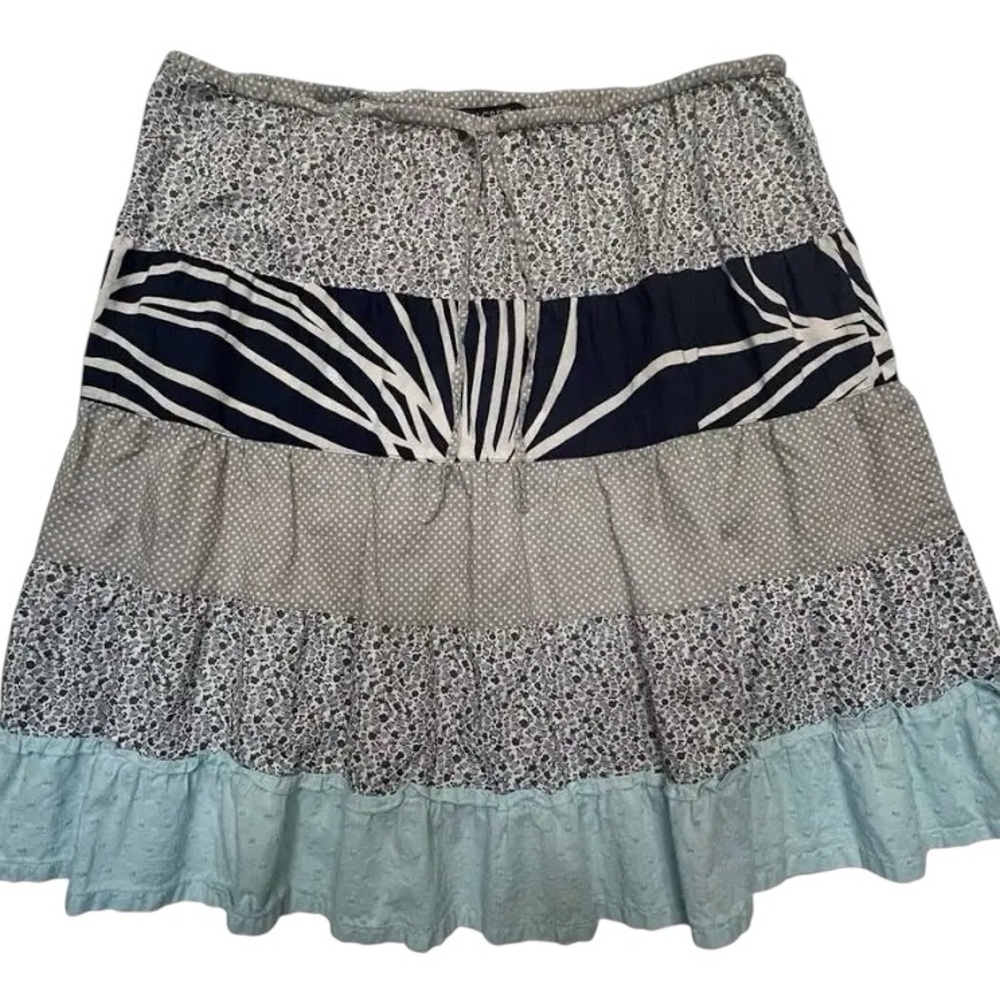 J Crew Cottagecore Tiered Patchwork Drawstring Sk… - image 2